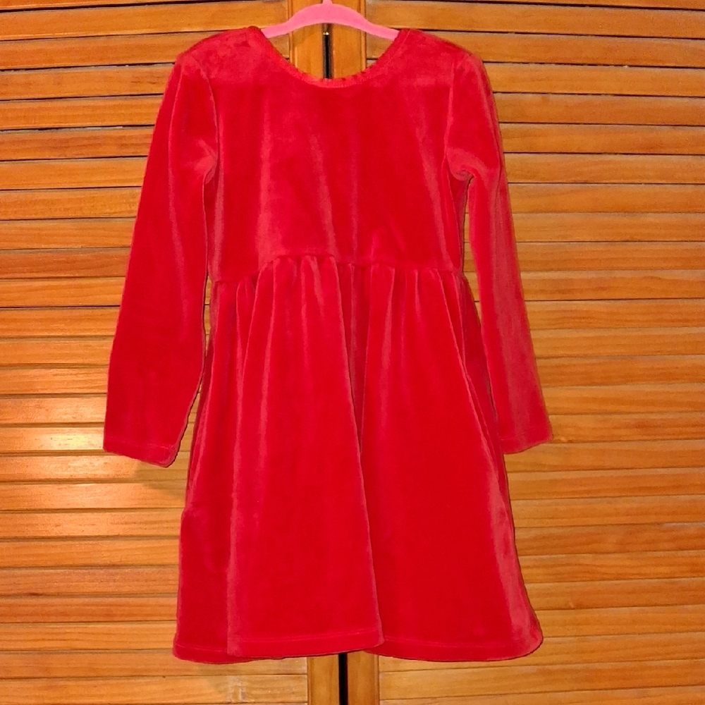 Hanna Andersson Red Velvet Long-Sleeve Girls Dress